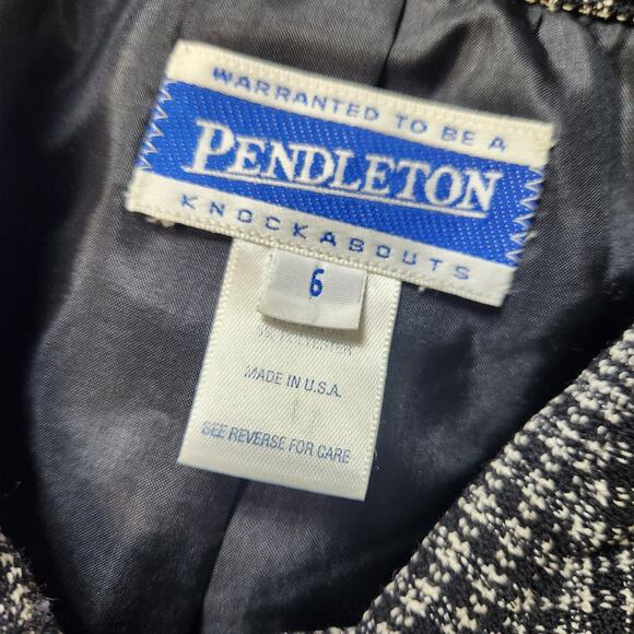 Vtg Pendleton Blazer Womens Sz 6 Wool Plaid Tweed Lined Twee Academia Jacket - Picture 11 of 15